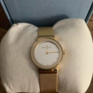 Skagen Freja Gold-Tone Steel Mesh Watch